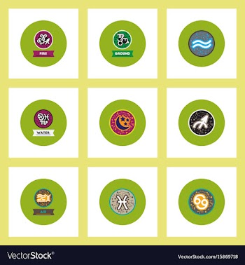 Collection of stylish icons in colorful vector image