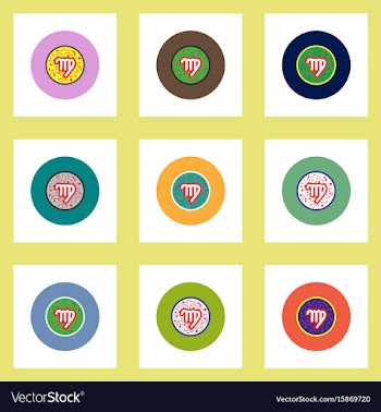 Collection of stylish icons in colorful vector image