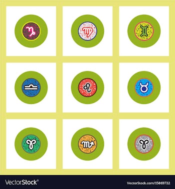 Collection of stylish icons in colorful vector image