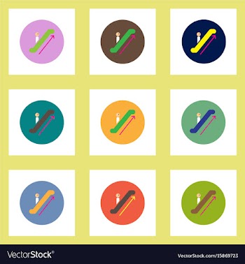 Collection of stylish icons in colorful vector image