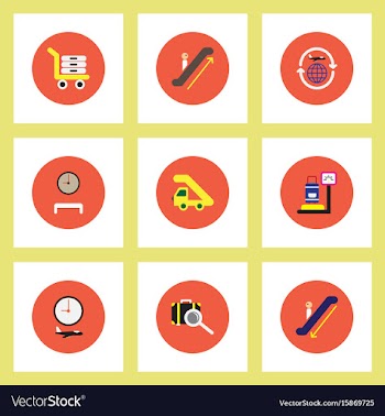 Collection of stylish icons in colorful vector image