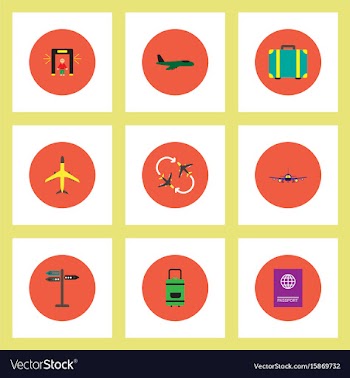 Collection of stylish icons in colorful vector image