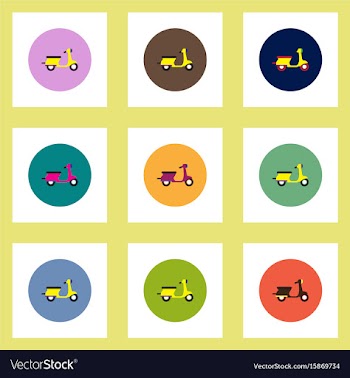 Collection of stylish icons in colorful vector image