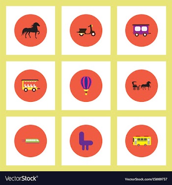 Collection of stylish icons in colorful vector image