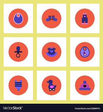 Collection of stylish icons in colorful vector image