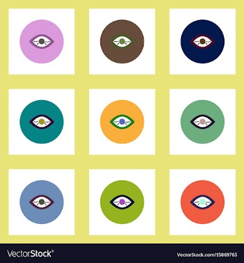 Collection of stylish icons in colorful vector image