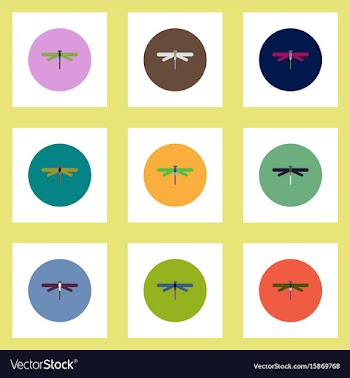 Collection of stylish icons in colorful vector image