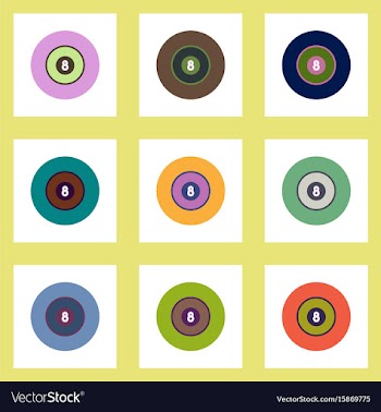 Collection of stylish icons in colorful vector image