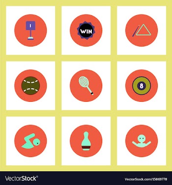 Collection of stylish icons in colorful vector image
