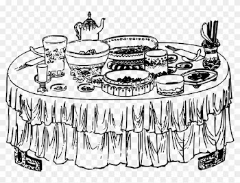 Collection Of Table Drawing High Quality - Food On Table Drawing