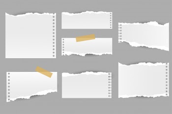 Collection of torn ripped paper notes sheets Free Vector