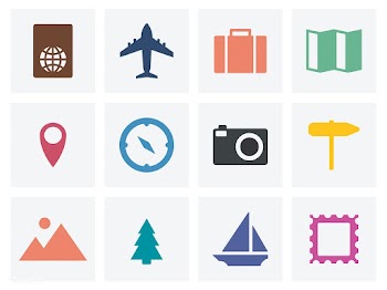 Collection of travel icons illustration | Free stock vector - 457424