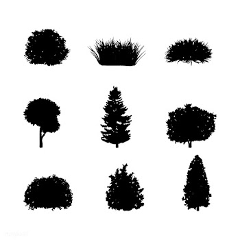 Collection of tree and shrub silhouettes vect.. | Free stock vector - 488610