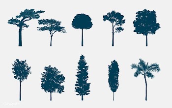 Collection of tree silhouettes vector | Free stock vector - 488636