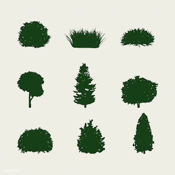 Collection of tree silhouettes vector | Free stock vector - 488652