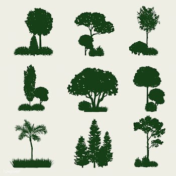 Collection of tree silhouettes vector | Free stock vector - 488658