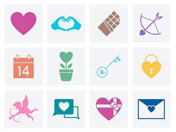 Collection of Valentines Day love icons | Free stock vector - 457449