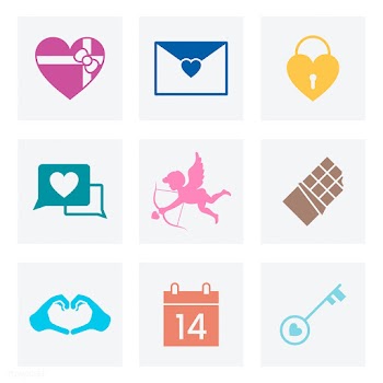 Collection of Valentines Day love icons | Free stock vector - 457481