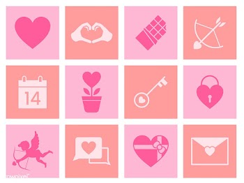 Collection of Valentines Day love icons | Free stock vector - 457483