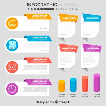 Collection of various flat infographic elements Free Vector