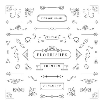 Collection of vintage ornament frame illustration Free Vector
