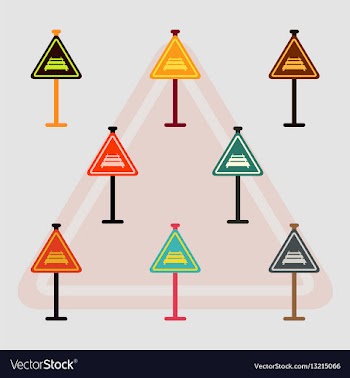 Collection of warning traffic sign railroad vector image