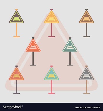Collection of warning traffic sign railroad vector image