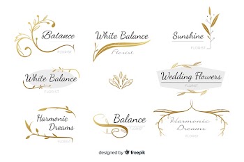 Collection of wedding florist logos Free Vector