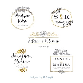 Collection of wedding monogram logos Free Vector
