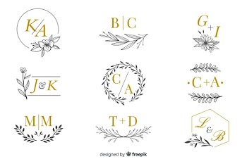 Collection of wedding monogram logos Free Vector