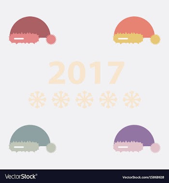 Collection of winter hat santa vector image