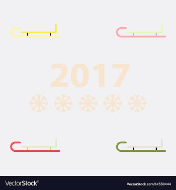 Collection of winter sleigh vector image