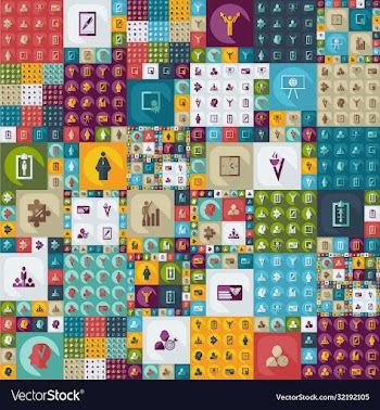 collection set flat icons business theme