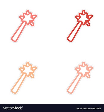 Collection stickers magic wand on a white vector image