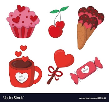 collection valentines day desserts