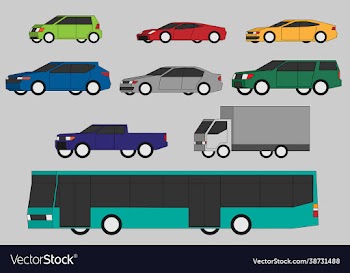 collection vehicle side view simplicity flat