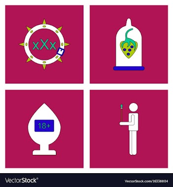 Collection with sex subject icons with thin black vector image