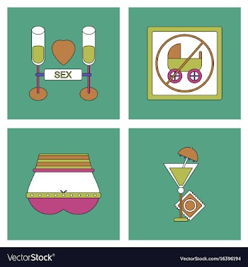 Collection with sex subject icons with thin black vector image
