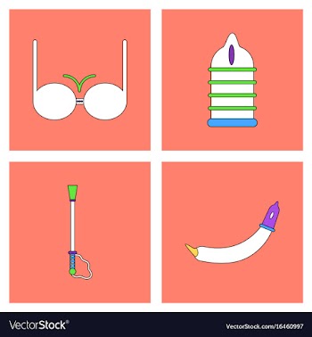 Collection with sex subject icons with thin black vector image