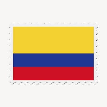 Colombia flag clipart, postage stamp | Free Vector - rawpixel