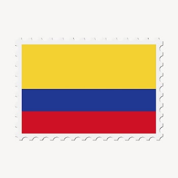 Colombia flag collage element, postage | Free PSD - rawpixel