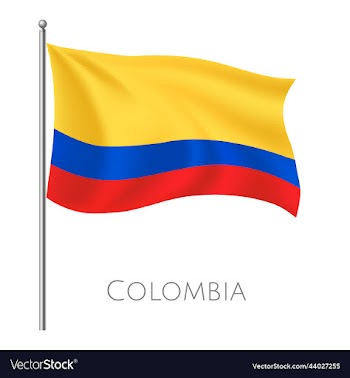 colombia waving 3d flag with design