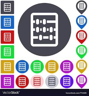 Color abacus icon set vector image