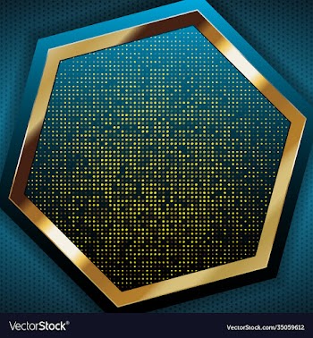 color abstract geometric banner with gold shapes