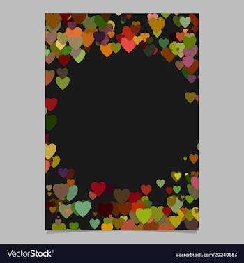 Color abstract random heart brochure template vector image