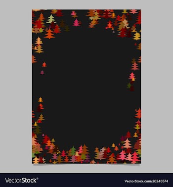 Color abstract random seasonal pine tree card vector image