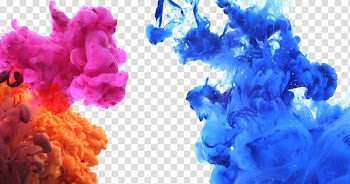 Color Acrylic paint Ink, Water blooming color ink, blue and pink smoke graphic transparent background PNG clipart