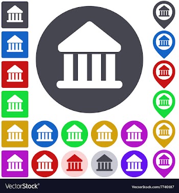 Color bank icon set vector image
