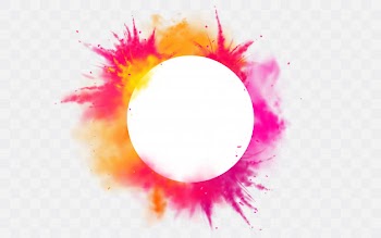 Color banner splash holi powder paints round dye border Free Vector