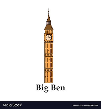 Color big ben tower history architecture vector image
